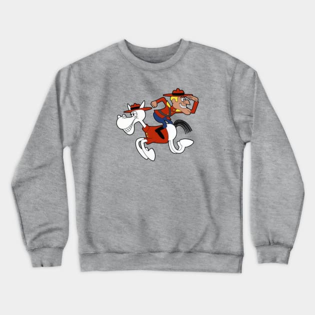 Dudley Do-Right and Horse Crewneck Sweatshirt by offsetvinylfilm